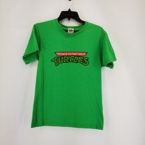 Vtg Fruit Of The Loom TEENAGE MUTANT NINJA TURTLES Green Cotton Tee Shirt